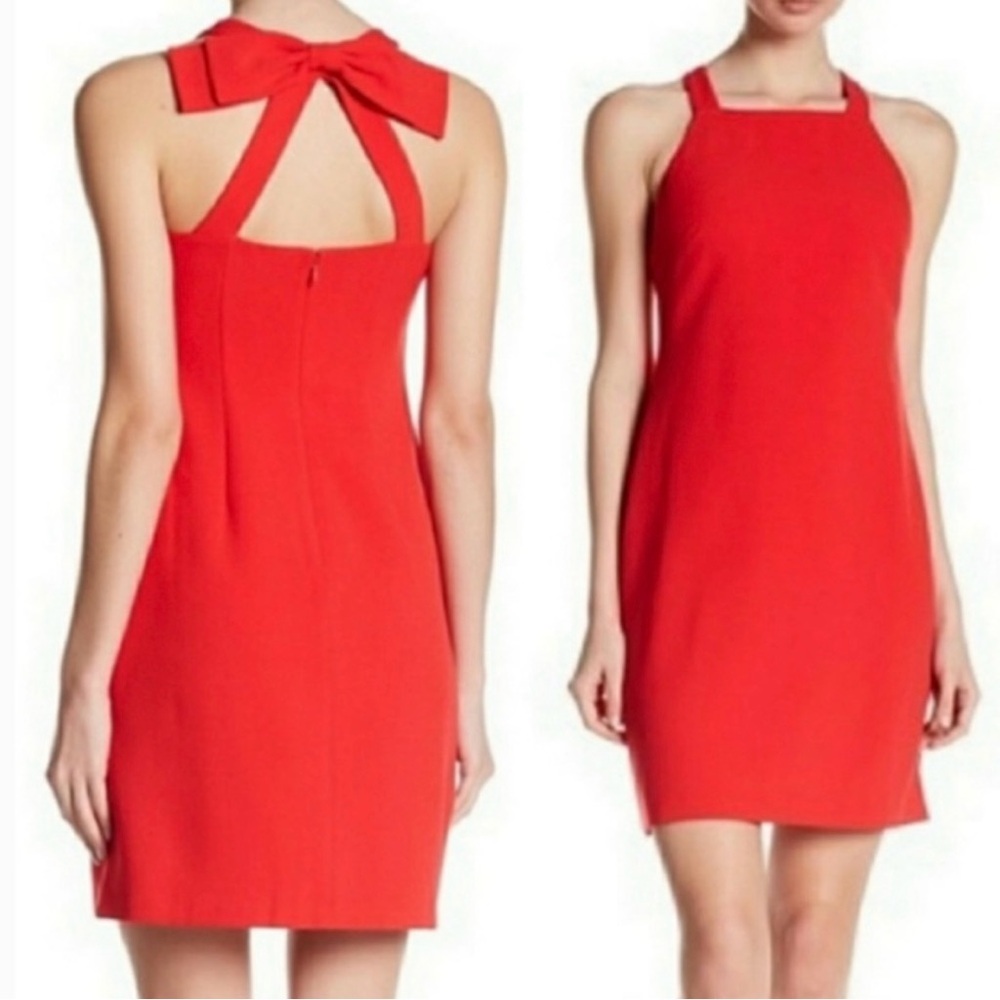 Vince Camuto Halter Red Dress with Bow Back